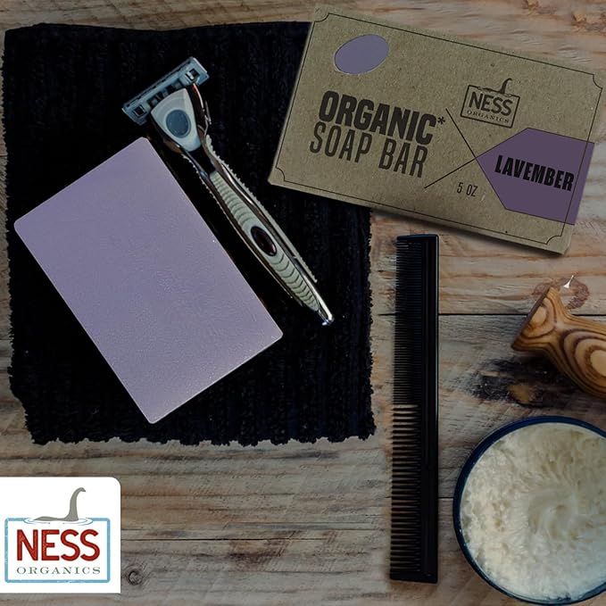 Ness Mens Soap Bar - Lavember Scent - Natural Soap For Men - Mens Bar Soap With Organic Ingredients & Essential Oils - Moisturizing Bar Soap - Handmade In The USA, Cruelty Free, Vegan - Single