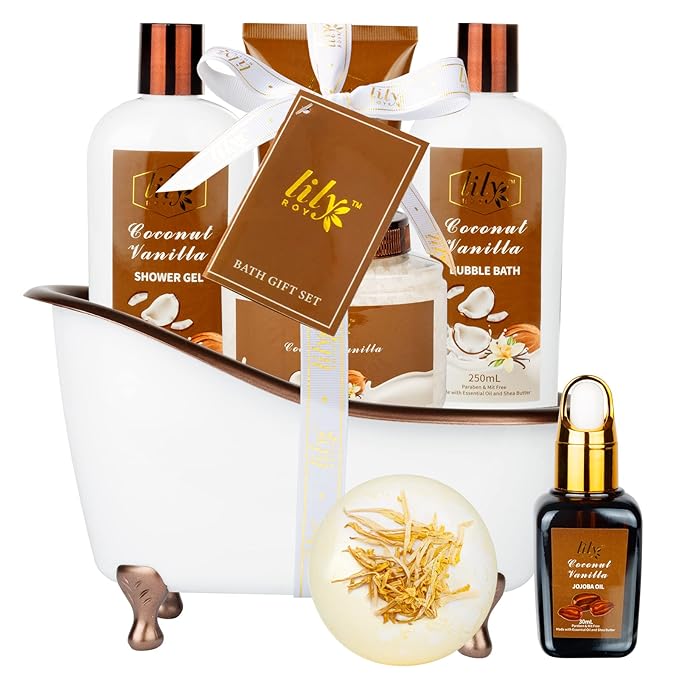 Mothers Day Gifts for Women - 7-Piece Nourishing Bath & Body Gift Set, Bath Collection | Valentines Day Gifts for Mom, Fathers Day, Birthday, Self Care Kit, Christmas Gift, All Occasion Gift