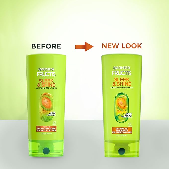 Garnier Fructis Sleek & Shine Conditioner, Frizzy, Dry, Unmanageable Hair, 21 fl. oz.(Packaging May Vary)
