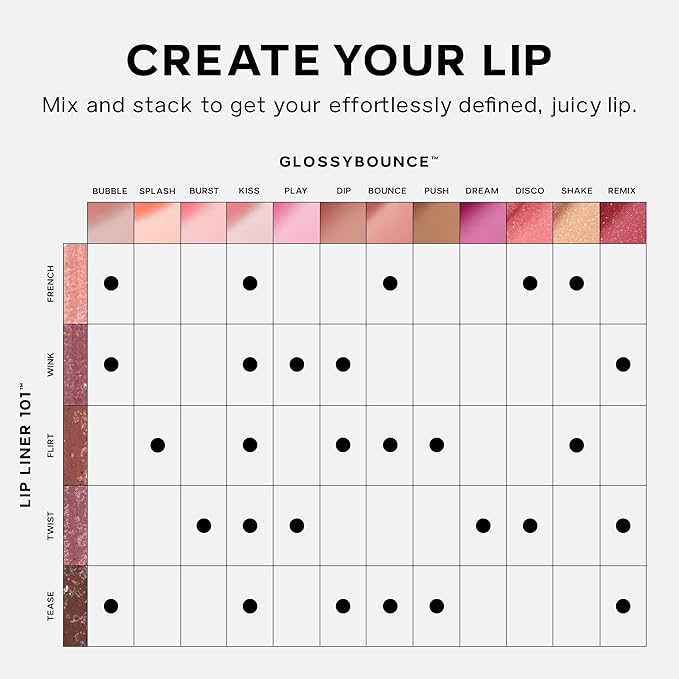 Saie Dewy Glow Duo - Dew Liquid Blush - (.40 oz, Lady), Glossybounce Lip Gloss-Oil Hybrid (.17 oz, Bubble) - Hydrating, Vegan Makeup for Radiant Cheeks & Lips