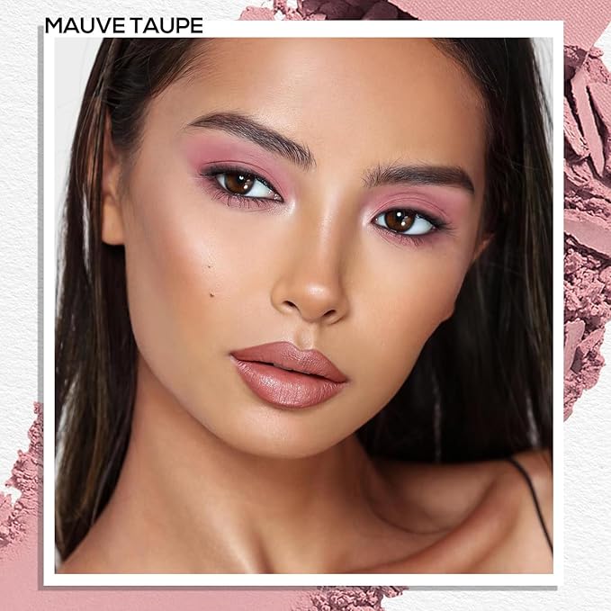 MAKI YIKA Mauve Taupe Plum Matte Single Eye Shadow Palette for Women, Pigmented White Eyeshadow Powder for Brown Eyes, Color Stay Long Lasting Waterproof Eye Makeup Palette, #10