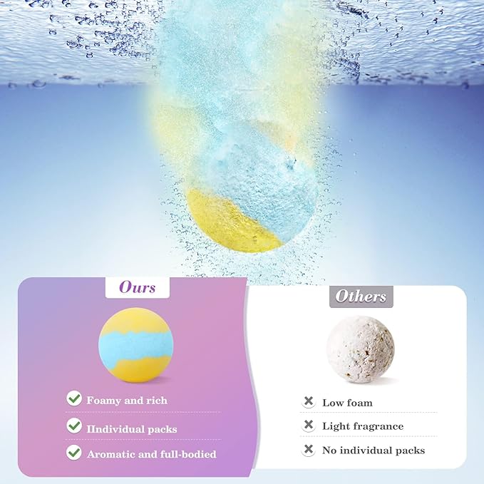 40PCS Bath Bombs for Women Presents Set Natural Wonderful Fizz Effect Bath Bomb with Shea Butter & Essential Oils, Bubble Bath Mothers Day Presents for Mom, Wife, Girlfriend(2 Sets)