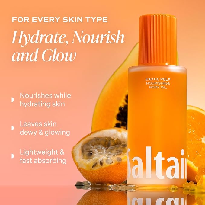 Saltair Body Oil - Luxurious Exotic Pulp After Shower and Bath Oil for Women and Men. Botanical, Non-Greasy, Well-Absorbing Moisturizer for Hydrating Dry Skin – 4oz Pump Bottle