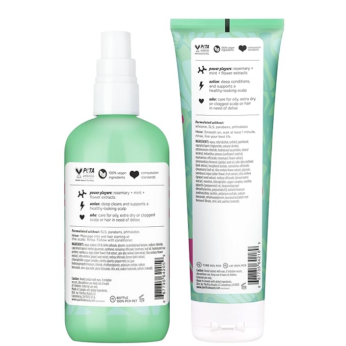 Rosemary Mint Scalp Care Shampoo & Conditioner Set – Clean Vegan Shampoo & Conditioner for Oily Or Flaky Scalp (All Hair Types), A Balanced, Soothed Scalp, No Silicones or Parabens