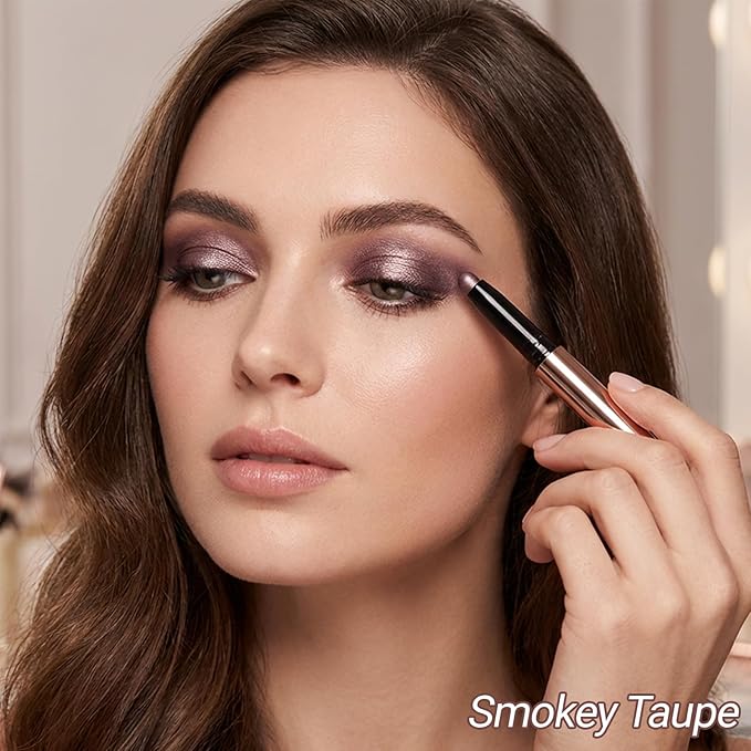Erinde Waterproof Cream Eyeshadow Stick, Smokey Taupe Shimmer Eye Shadow Stick, Long-Lasting Crease-Proof Cream to Powder Buildable & Blendable Eye Shadow Pencils Crayon, Vegan & Cruelty-Free, B09