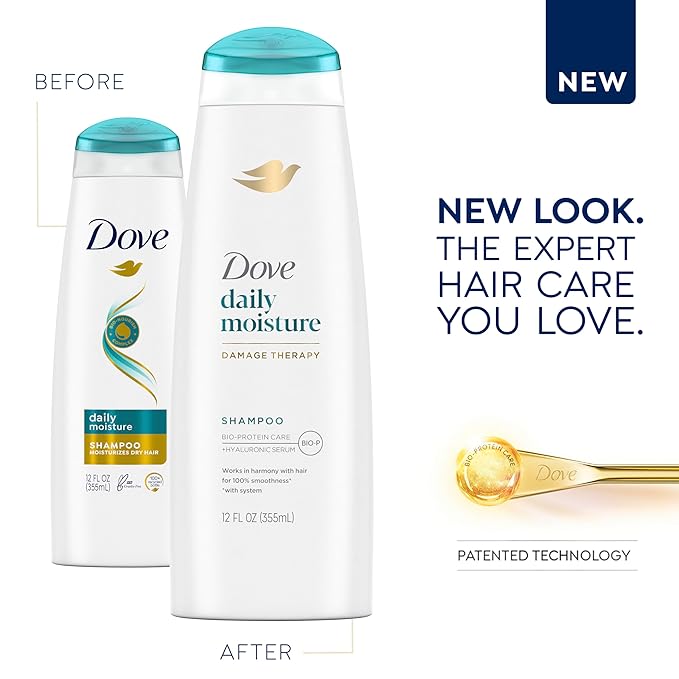 Dove Nutritive Solutions Moisturizing Shampoo for Dry Hair Daily Moisture with Pro-Moisture Complex for Manageable and Smooth Hair 12 oz,(Pack of 8)