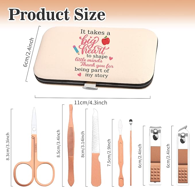 Teacher Appreciation Gifts,Presents Forteacher End of Year Christmas Valentines Day Retirement Thank You Cool Farewell Thanksgiving Gifts Ideas Nail Clippers Manicure Kit for Women Stocking Stuffers