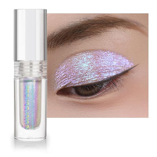 Duochrome Glitter Eyeshadow,Metallic Color Shifting Liquid Eyeshadow, High Pigment Quick Drying Waterproof Long Lasting, Vegan & Cruelty-Free #08