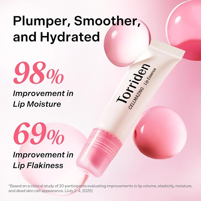 Torriden CELLMAZING Lip Essence 11ml (0.37 fl.oz) | Volumizing, Plump, Smooth, and Moisturized Lips | Collagen, Peptide | Hydrating Korean Lip Balm