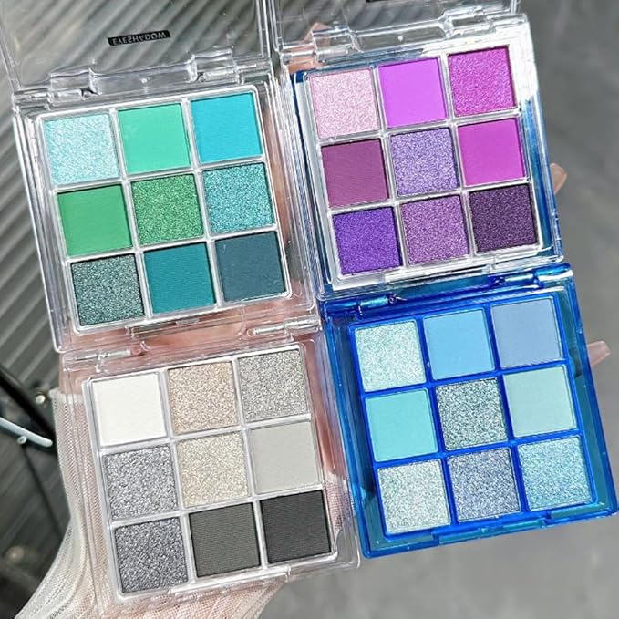 Sapphire Blue Smoky Eye Shadow Palette,Navy Royal Blue Green Goth Natural Eyeshadow Palette,Waterproof,Long Lasting Naturing-Looking