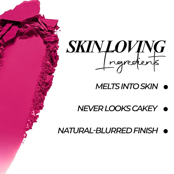 Blush Rush (Cherry Bomb) - Powder Blush for Cheeks & Face with High Pigments for Shiny, Healthy Natural Finish – Buildable, Sweat Proof & Vegan