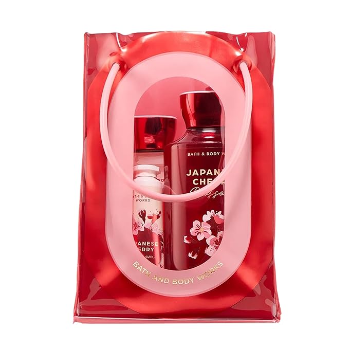 Bath & Body Works Japanese Cherry Blossom Gift Set with Body Wash, Fine Fragrance Mist, Lotion, & Hand Cream – Personal Care Collection for Gifting or Individual Use, Iconic Floral Scent - 1 Pack