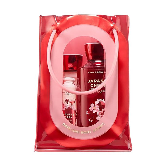 Bath & Body Works Japanese Cherry Blossom Gift Set with Body Wash, Fine Fragrance Mist, Lotion, & Hand Cream – Personal Care Collection for Gifting or Individual Use, Iconic Floral Scent - 1 Pack