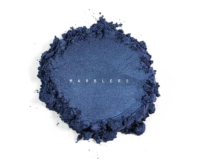 MARBLERS Fine Natural Mica Powder [Fine Navy] 0.11oz (3g) | Highly Pigmented | Non-Toxic, Vegan, Cruelty-Free | Eyeshadow, Body Butter, Nail Polish, Nail Art | Party, Body, Face Makeup