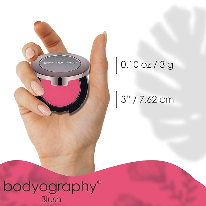 Bodyography Cream Blush for Cheeks, Dahlia - Fuchsia Pink | Lightweight, Buildable Mineral-Based Formula | Natural Flush with Crème-to-Powder Texture | Long-Wearing, Easy Blend for Radiant Skin