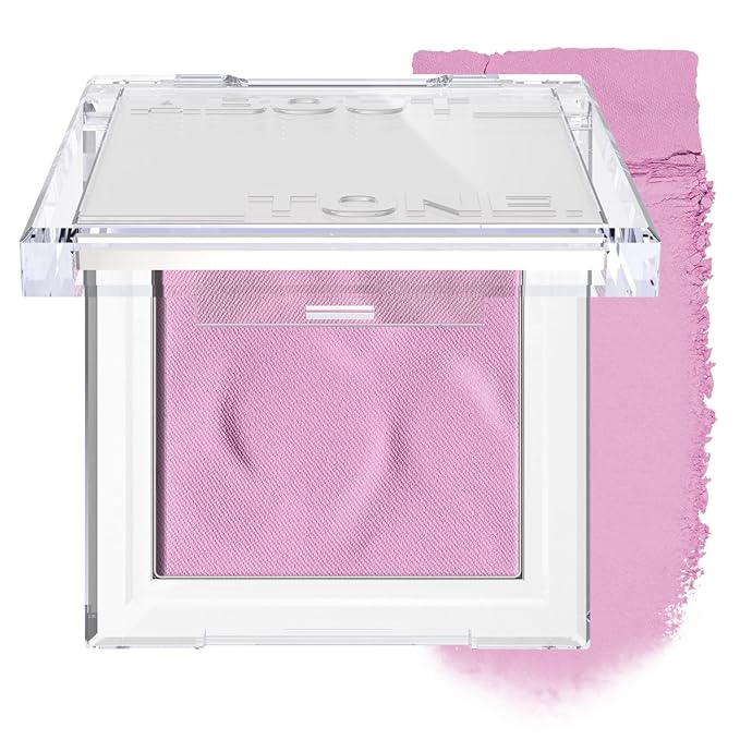 ABOUT TONE Fluffy Wear Blusher - Pressed Powder Cheek Blush with Airy and Soft Matte Blurring Finish Blendable & Buildable Natural Color Korean Makeup Vegan (06 MOOD LAVENDER)