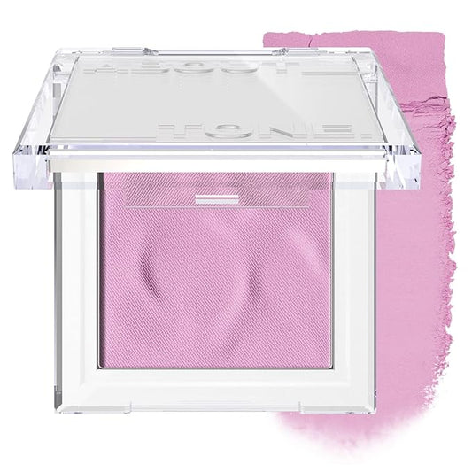 ABOUT TONE Fluffy Wear Blusher - Pressed Powder Cheek Blush with Airy and Soft Matte Blurring Finish Blendable & Buildable Natural Color Korean Makeup Vegan (06 MOOD LAVENDER)