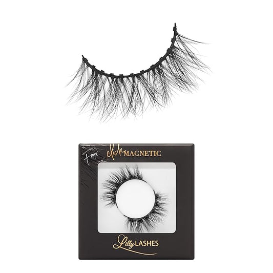Lilly Lashes Click Magnetic Eyelashes - For Life Magnetic Faux Mink Lashes for a Natural Look - False, Wispy Magnet Eyelashes - Vegan Makeup Lash Extension - Magnetic Eyelashes Without Eyeliner