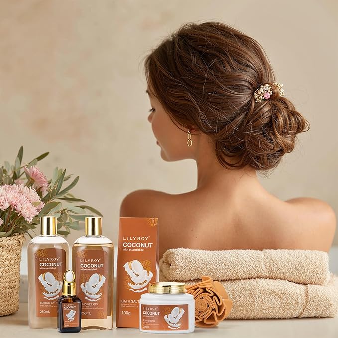 Mothers Day Gifts for Women - 7Pcs Luxury Bath and Body Gift Basket Set for Women & Men Perfect Gift | Valentines Day Gifts for Her, Fathers Day, Birthday, Christmas Gift for Her & Him All Occasion