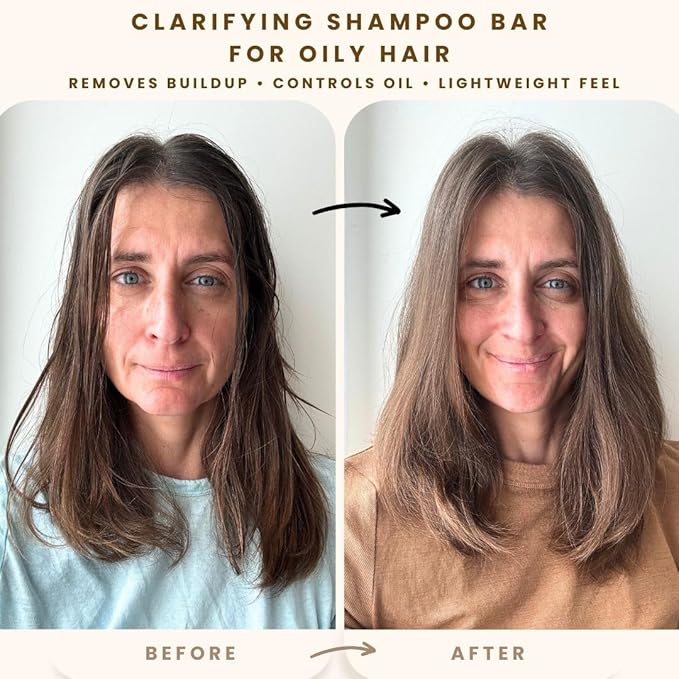 Morava Clarifying Clay Shampoo Bar – Removes Product Buildup & Excess Oil, Sulfate-Free Deep Cleanse for Fine & Thin Hair, Vegan – 2.82 oz