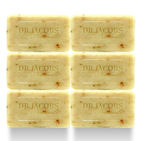 Dr Jacobs Naturals, Triple Milled Loofah Exfoliating Castile Bar Soap (Pack of 6) - Free of Parabens, Sulfates, Synthetics, Gltuen and GMO (Luscious Lavender)