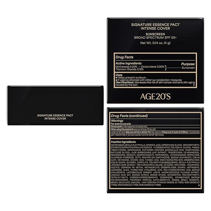 [MINI SIZE] AGE20'S Signature Essence Pact | 24W | Vegan Korean Cushion Foundation | Pack of 1 | Cream Foundation, Dewy & Glow Finish, Natural Coverage, SPF 50+ | 0.14 oz