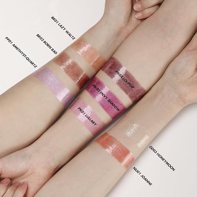 FOCALLURE High Shine Glitter Lip Gloss,Hydrates and Soothes Lips for a Gorgeous,Delivers a Non-sticky Glossy finish,Long-lasting Shine & Fuller-looking Lip Makeup,PK04 LOLIPOP