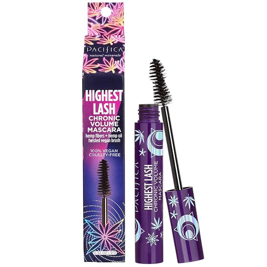 Pacifica Beauty, Highest Lash Chronic Volume Mascara, Black, Lash Lift + Conditioning, Vitamin B + Coconut, Silicone, Sulfate + Paraben Free, Vegan and Cruelty Free