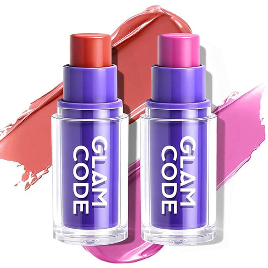 Glam Code Blush Makeup Stick - Makeup Lip + Cheek Stick for Eyes, Lips & Cheeks, Multi-Use Cream Blush Stick with Natural Flush, Hydrating & Long-lasting丨Vegan & Cruelty-Free - #05