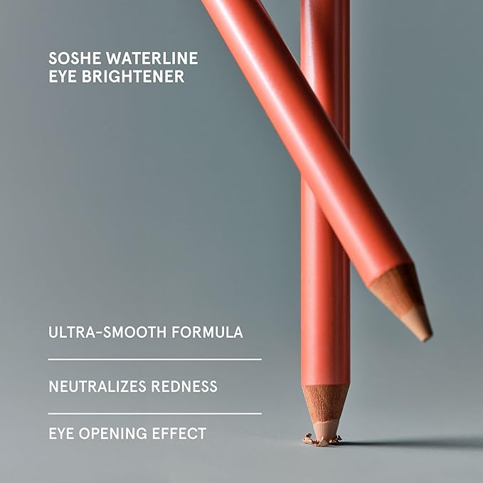 SOSHE Beauty - Waterline Eye Brightener | Smooth, Lightweight, Creamy Formula | Squalane, Rice Bran Wax, Vitamin E | Vegan, Clean, Cruelty-Free (Cashmere, Bright Neutral)