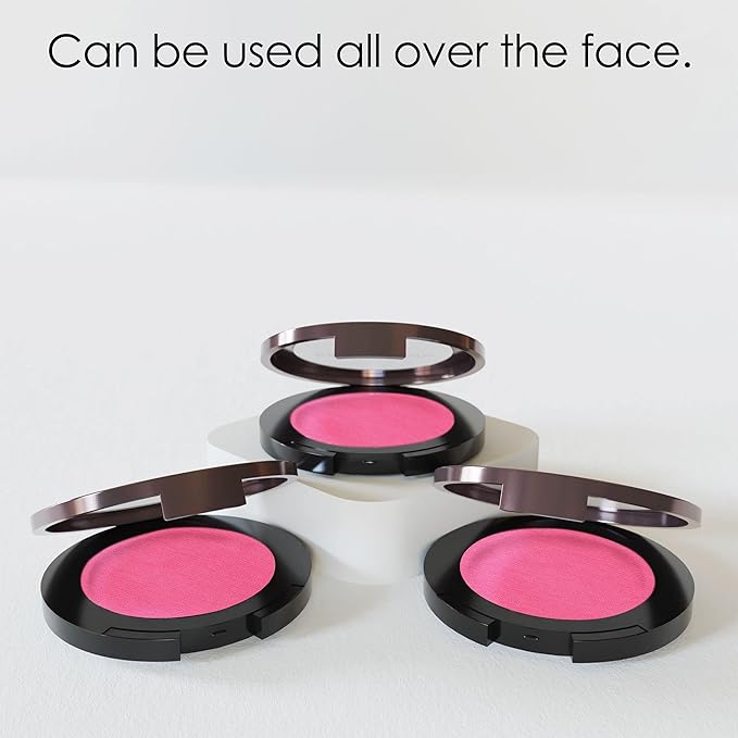 Bodyography Cream Blush for Cheeks, Dahlia - Fuchsia Pink | Lightweight, Buildable Mineral-Based Formula | Natural Flush with Crème-to-Powder Texture | Long-Wearing, Easy Blend for Radiant Skin