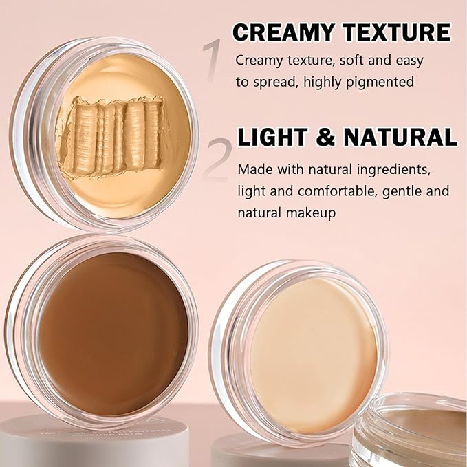 2PCS Under Eye Concealer for Dark Circles Color Correcting,Pro Concealer Full Coverage Tattoo Cover up Makeup,Long-lasting Corrector de Ojeras (09 Caramel+10 Buttercream)