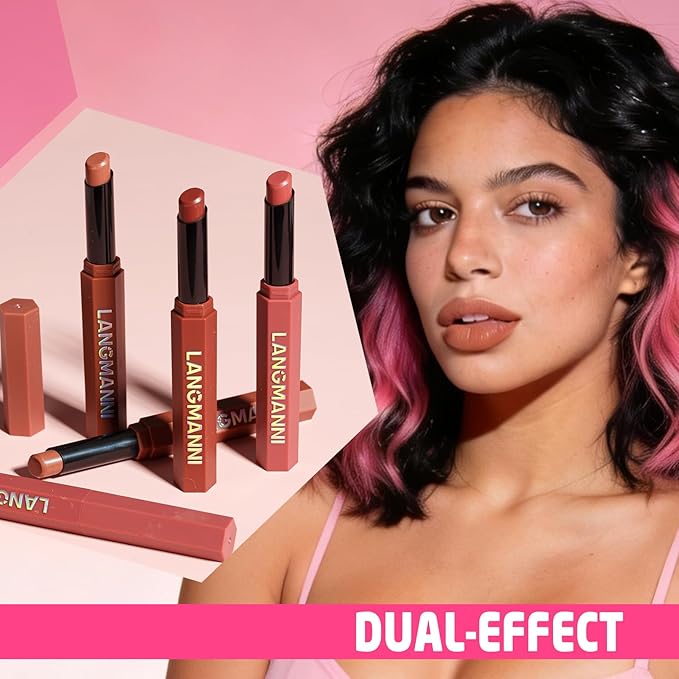 Jolilab 10Pcs Velvet Matte Lipstick Nude Matte Soft Dark Color Stick High Pigmented Long-Lasting Waterproof Lip Stick Lip Balm Beauty Cosmetics Gift for Women(Curated 10-Shade Set)