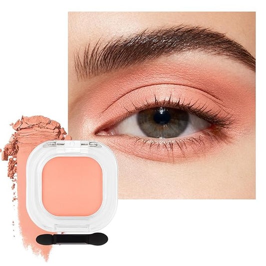 Erinde Light Orange Pink Single Eyeshadow Palette, Matte Cream Eye Shadow for Older Women, Blendable Long-Lasting Waterproof Eye Makeup Palette, High Pigment Powder Sombra De Ojos, 04 Apricot Nude