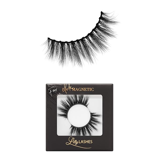 Lilly Lashes Click Magnetic Eyelashes - Miami Magnetic Faux Mink Lashes for a Natural Look - False, Wispy Magnet Eyelashes - Vegan Makeup Lash Extension - Magnetic Eyelashes Without Eyeliner