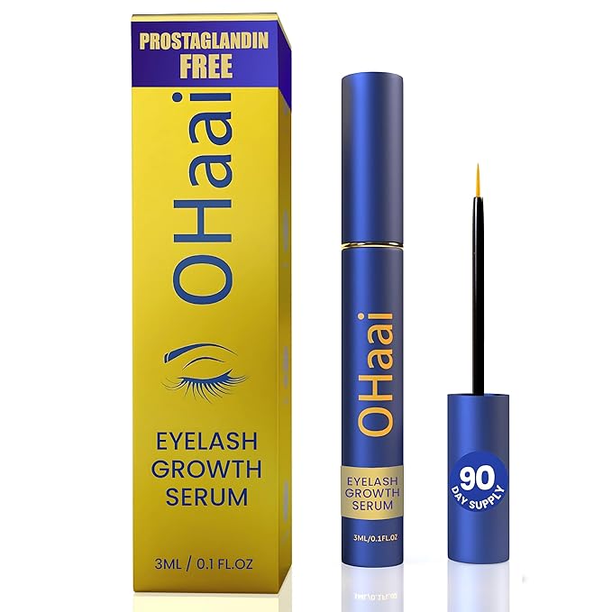 Prostaglandin-Free Eyelash Growth Serum for Thicker Longer Fuller Lashes, Lash Enhancing Serum, Lash Boost, Eyelash Lift, Vegan & Cruelty-Free for Sensitive Eyes, 3ml, 90-Day Supply