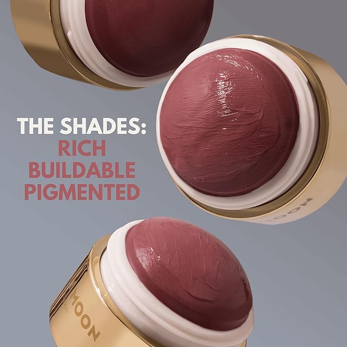 Stellar Cheeks Cream Blush, Long-lasting, Lightweight Formula for Cheeks, Lips & Eyes, Infused with Coconut & Jojoba, Candy Rose
