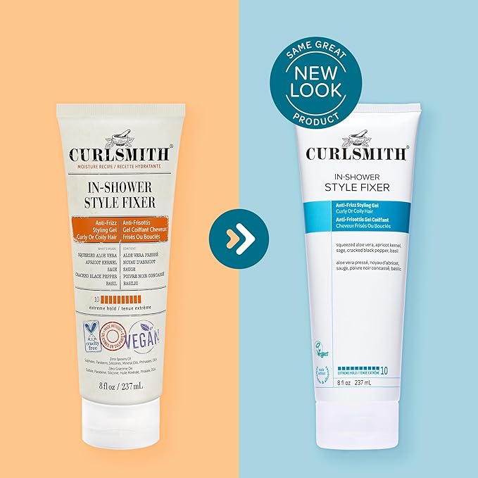 CURLSMITH In-Shower Style Fixer - Strong Hold Gel for Curls, Humidity-Proof Curl Styler, For All Curl Types, Vegan & Cruelty Free (2 oz)