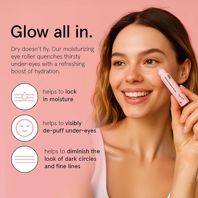 grace & stella Under Eye Brightener with Rose Quartz Rollerball - Hyaluronic Acid, Centella Asiatica & Caffeine Under Eye Serum for Dark Circles & Puffiness - Gifts for Women, Vegan (15ml / 0.51floz)