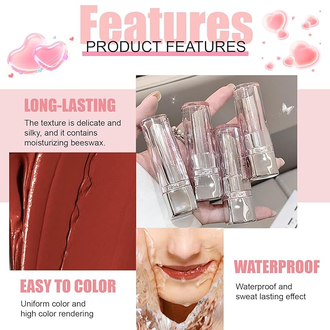 Honey Tinted Lip Stain Lip Gloss, Sheer Hydrating Lip Balm, Moisturizing Lip Color for All Skin Tones, Nourishing Lipstick with a Hint of Natural Black Cherry Tint (A01)