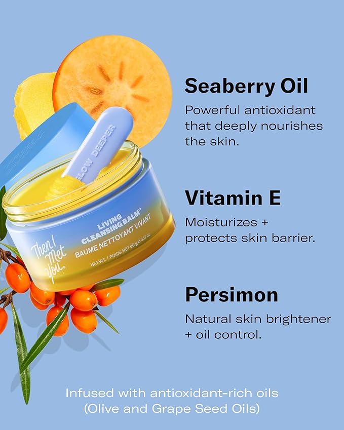 Then I Met You Living Cleansing Balm, Makeup Remover, Cleansing Oil, Face Cleanser, Melts Makeup & Sunscreen, Non-Stripping Zero Residue Oil Cleanser, First-Step Clean Vegan Korean Skincare
