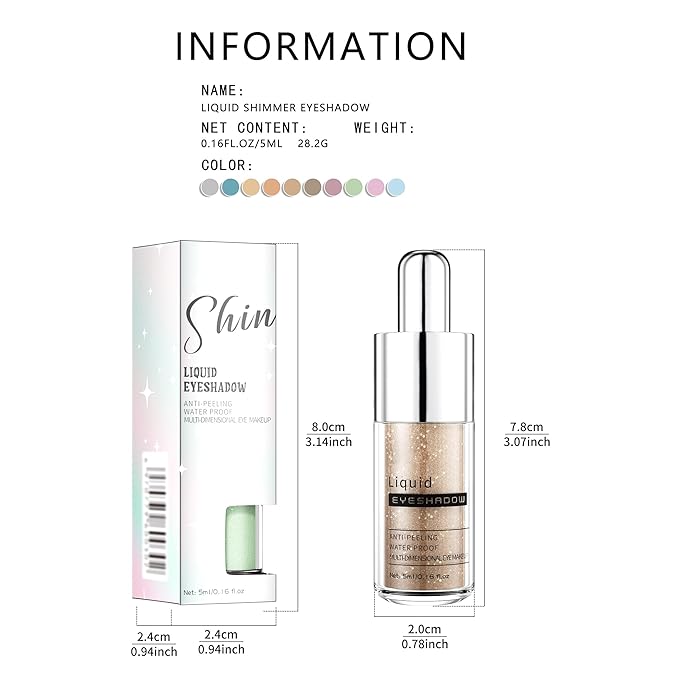Aurora Blue Chameleon Shimmer Liquid Eyeshadow, Longwear Waterproof Lightweight Eye Shadow Cream,Buildable Blendable Eye Makeup,Vegan Cruelty-Free Paraben-Free for Older Women Stage makeup 02#