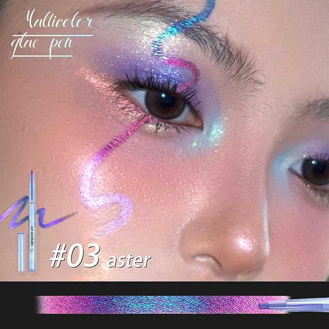 Multichrome Eyeliner Gel Pencil,Waterproof Long-Lasting Vegan Cruelty Free Eye Liner,Shifting Colors Eyeliner Pen (EL-01)