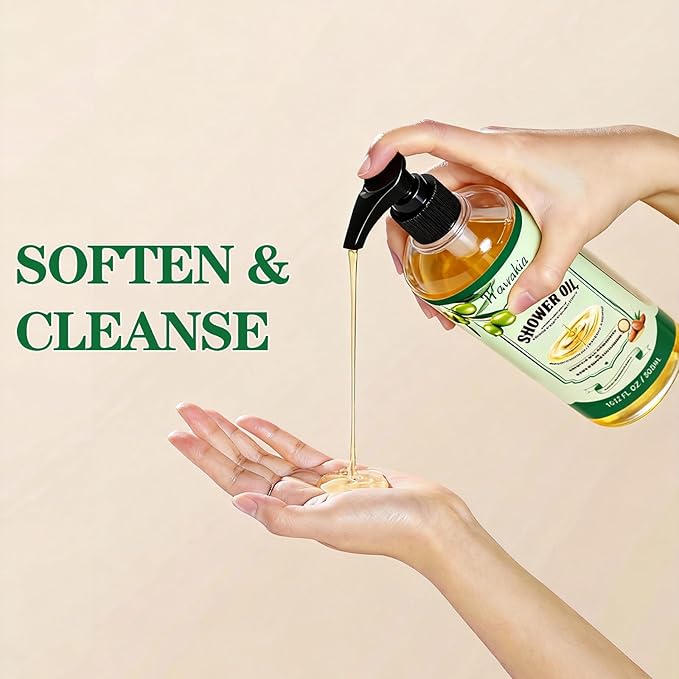 2 Pack Shower Oil with Organic Argan - Moisturizing Body Wash for Women, Natural & Vegan, for Sensitive Skin - Deep Hydration & Silky Smooth Feel (Rooftop Garden)