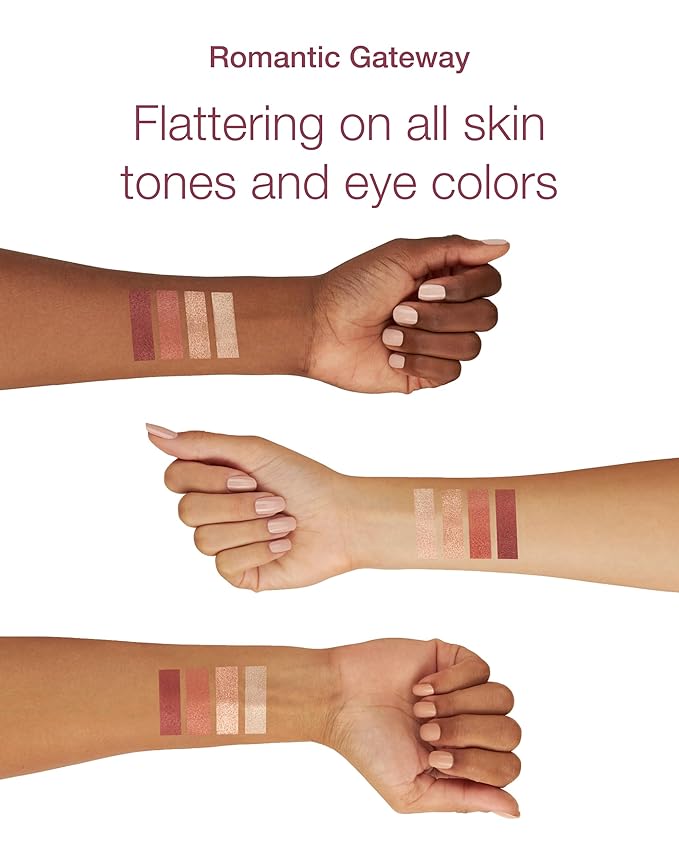 Mineral Fusion Eyeshadow Palette - Vegan Eye Makeup with Matte, Satin, and Shimmer Finishes - Natural, Lightweight Formula (Romantic Getaway)