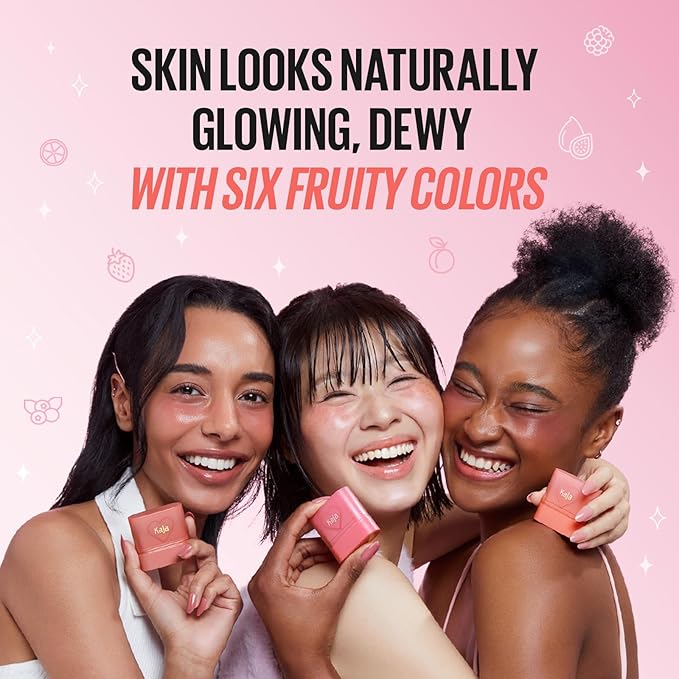 KAJA Cheek & Lip - Dewy Bar 02 Strawberry Sorbet | Creamy Blusher and Balm Multi-Stick, 45% Moisturizing Oil, Apple Extract, Vitamin-Hyaluronic Acid Infused, High Shine, Non-Sticky, Easy Blending, 10g