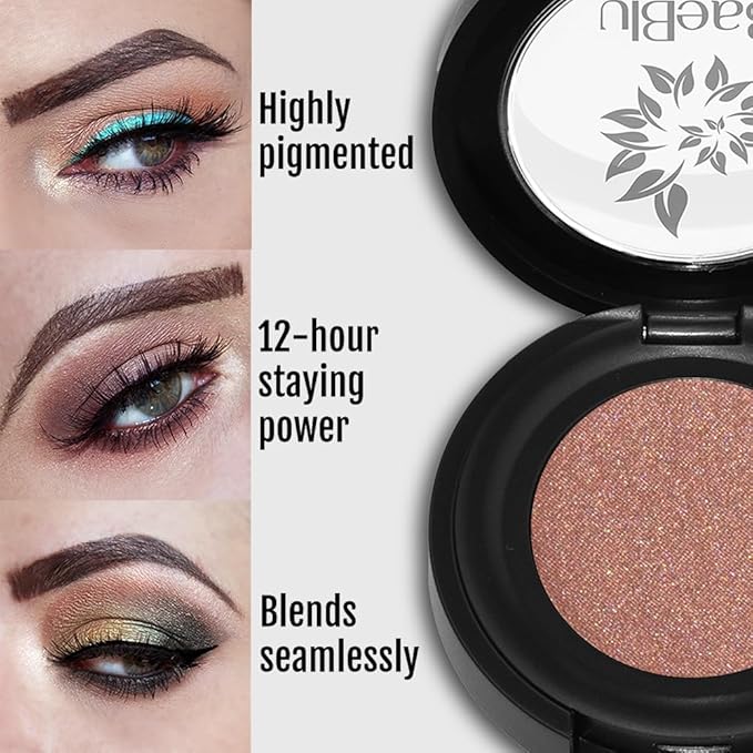 BaeBlu Hypoallergenic Eyeshadow Organic 100% Natural Finely Pressed Velvety Smooth Powder, Made in USA, Starburst