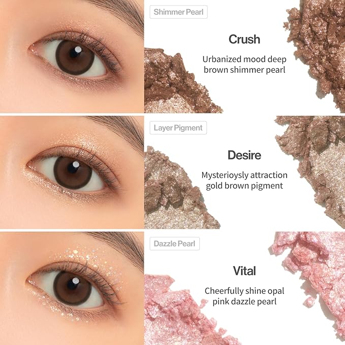 UNLEASHIA Glitterpedia Eye Shadow Palette NO1 - Shimmer Eyeshadow Palette with Versatile Glitter Textures - Eye Makeup Palette for Brown Eyes, Blue Eyes - Paletas de Sombras para Ojos