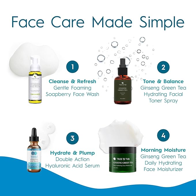 Tree To Tub Double Hyaluronic Acid Hyaluronic Acid Serum for Face - Anti-Aging Hydrating Serum - Targets Fine Lines & Dry, Sensitive Skin