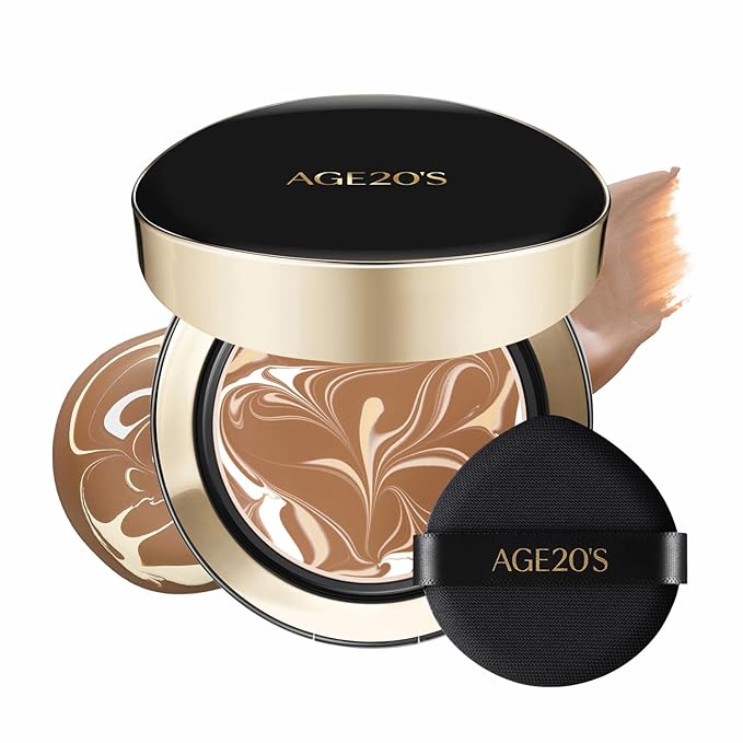 [Vegan] AGE20'S Signature Essence Pact | Pack of 1 | 29W CARAMEL | Korean Cushion Foundation | Cream Foundation, Dewy & Glow Finish, Natural Coverage, SPF 50+